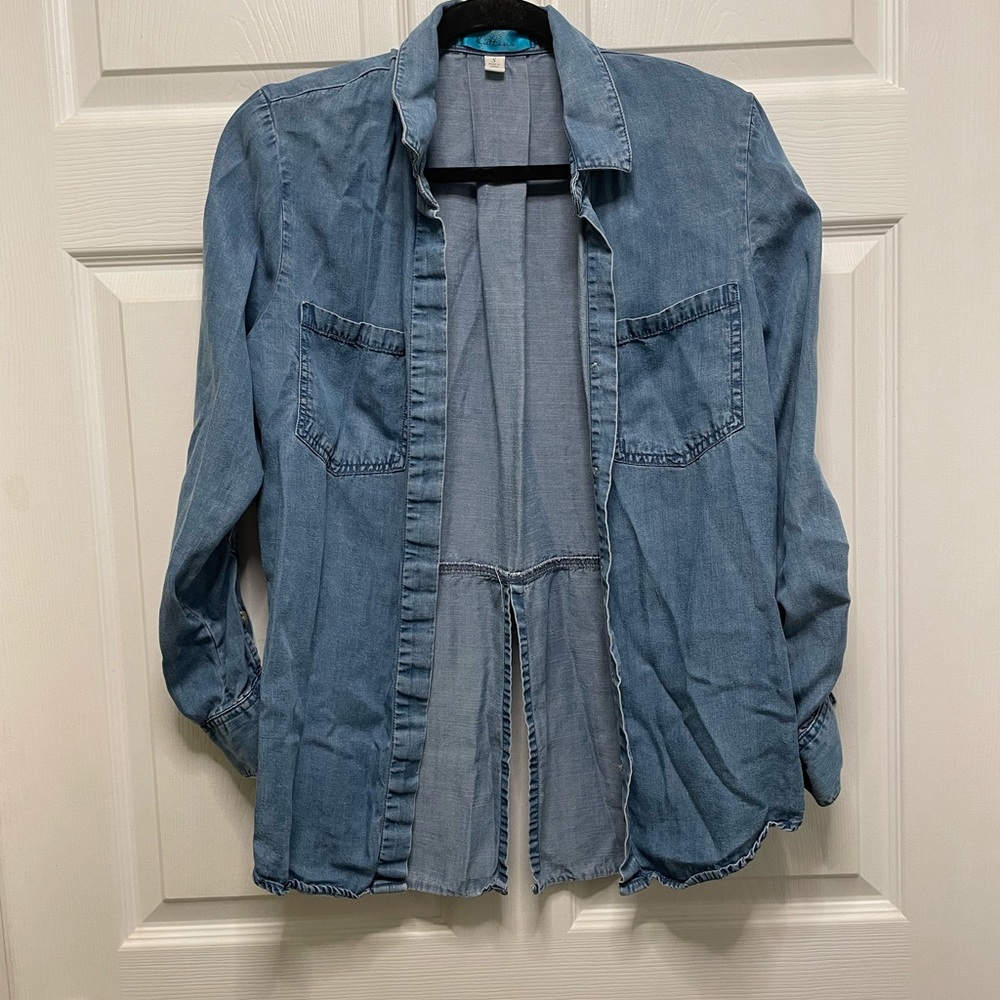 Denim like button down